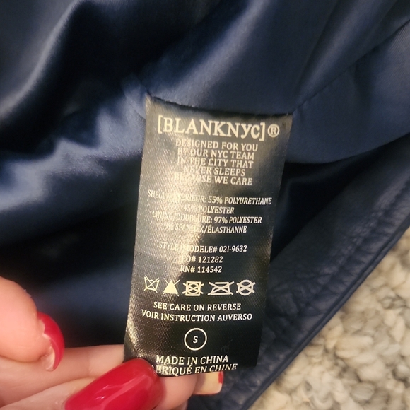 BLANKNYC Motorcycle Navy Blue Jacket Size S - Picture 6 of 6